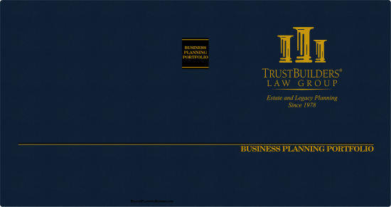 1" RING TURNED-EDGE BINDER, BUSINESS PLANNING PORTFOLIO, BLUE/GOLD - TRUSTBUILDERS LAW GROUP