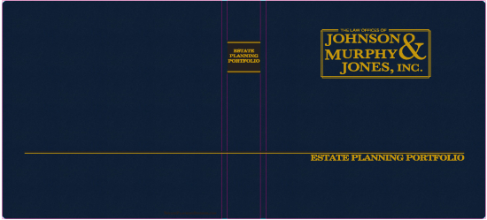 1" RING TURNED-EDGE BINDER, ESTATE PLANNING PORTFOLIO, BLUE/GOLD - JOHNSON, MURPHY & JONES, INC.