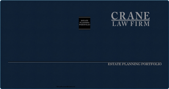 1" RING TURNED-EDGE BINDER, ESTATE PLANNING PORTFOLIO, BLUE/SILVER - CRANE LAW FIRM