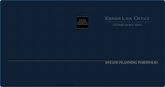 1" RING TURNED-EDGE BINDER, ESTATE PLANNING PORTFOLIO, BLUE/SILVER - EBINER LAW OFFICE