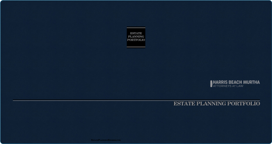 1" RING TURNED-EDGE BINDER, ESTATE PLANNING PORTFOLIO, BLUE/SILVER - HARRIS BEACH MURTHA