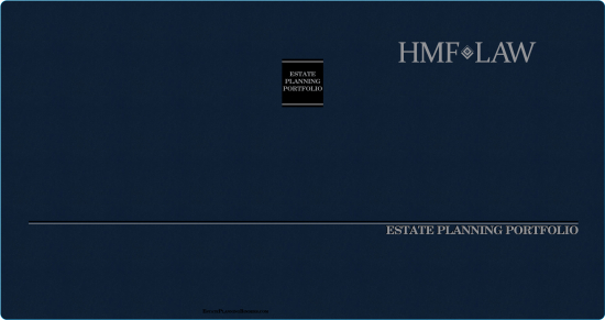 1" RING TURNED-EDGE BINDER, ESTATE PLANNING PORTFOLIO, BLUE/SILVER - HMF LAW