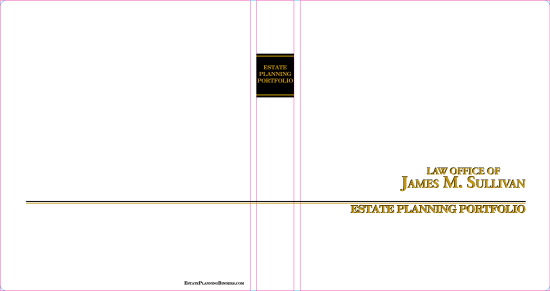 1" RING TURNED-EDGE BINDER, ESTATE PLANNING PORTFOLIO, GREEN MARBLE/GOLD - JAMES M. SULLIVAN