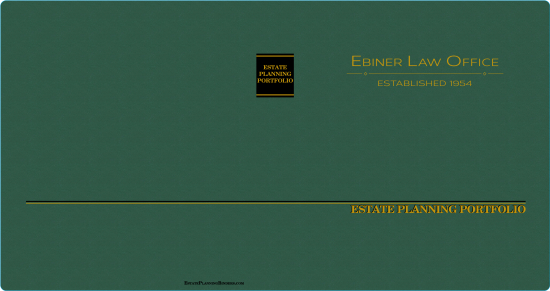 1" RING TURNED-EDGE BINDER, ESTATE PLANNING PORTFOLIO, GREEN/GOLD - EBINER LAW OFFICE