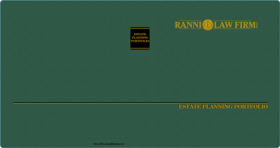 1" RING TURNED-EDGE BINDER, ESTATE PLANNING PORTFOLIO, GREEN/GOLD - RANNI LAW FIRM PLLC