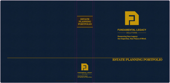 1-1/2" RING TURNED-EDGE BINDER, ESTATE PLANNING PORTFOLIO, BLUE/GOLD - FUNDAMENTAL LEGACY SOLUTIONS