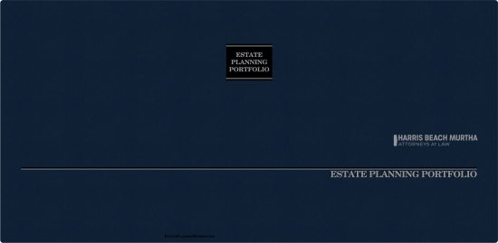 1-1/2" RING TURNED-EDGE BINDER, ESTATE PLANNING PORTFOLIO, BLUE/SILVER - HARRIS BEACH MURTHA
