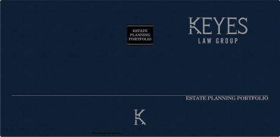 1-1/2" RING TURNED-EDGE BINDER, ESTATE PLANNING PORTFOLIO, BLUE/SILVER - KEYES LAW GROUP