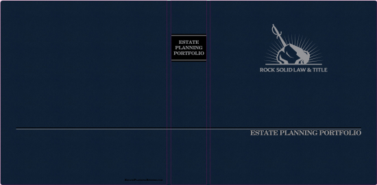 1-1/2" RING TURNED-EDGE BINDER, ESTATE PLANNING PORTFOLIO, BLUE/SILVER - ROCK SOLID LAW & TITLE