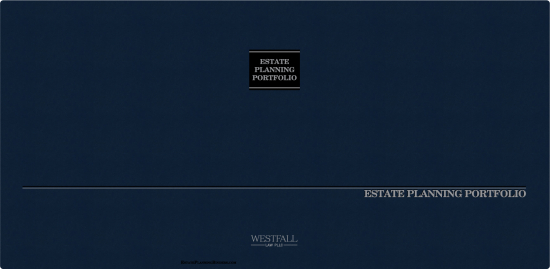 1-1/2" RING TURNED-EDGE BINDER, ESTATE PLANNING PORTFOLIO, BLUE/SILVER - WESTFALL LAW