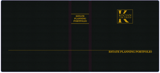 2" RING TURNED-EDGE BINDER, ESTATE PLANNING PORTFOLIO, BLACK/GOLD - KOCIAN LAW GROUP