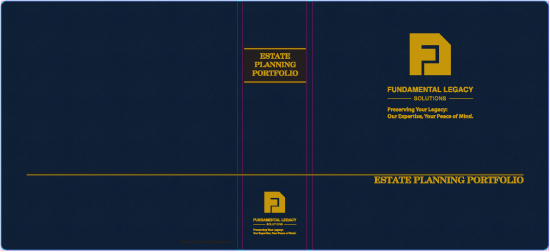 2" RING TURNED-EDGE BINDER, ESTATE PLANNING PORTFOLIO, BLUE/GOLD - FUNDAMENTAL LEGACY SOLUTIONS