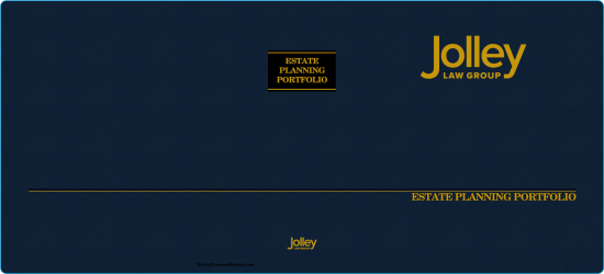 2" RING TURNED-EDGE BINDER, ESTATE PLANNING PORTFOLIO, BLUE/GOLD - JOLLEY LAW GROUP