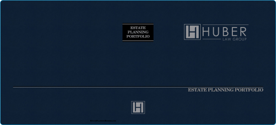 2" RING TURNED-EDGE BINDER, ESTATE PLANNING PORTFOLIO, BLUE/SILVER - HUBER  LAW GROUP