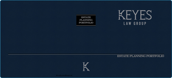 2" RING TURNED-EDGE BINDER, ESTATE PLANNING PORTFOLIO, BLUE/SILVER - KEYES LAW GROUP