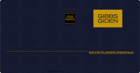 1" RING VINYL BINDER, ESTATE PLANNING PORTFOLIO, BLUE/GOLD - GIBBS GIDEN