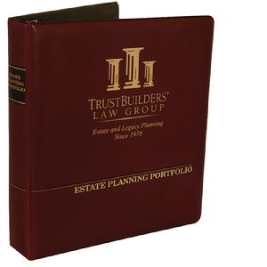 1" RING VINYL BINDER, ESTATE PLANNING PORTFOLIO, BURGUNDY/GOLD - TRUSTBUILDERS LAW GROUP