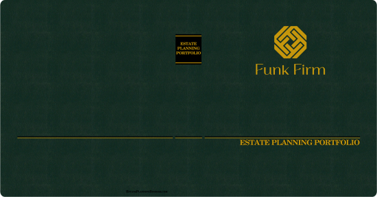 1" RING VINYL BINDER, ESTATE PLANNING PORTFOLIO, GREEN/GOLD - FUNK FIRM, PLLC
