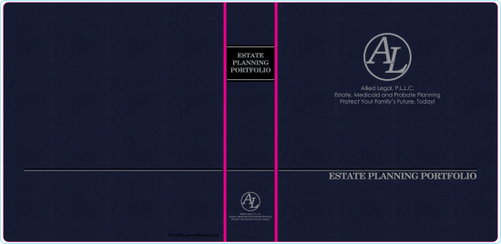 1-1/2" RING VINYL BINDER, ESTATE PLANNING PORTFOLIO, BLUE/SILVER - ALLIED LEGAL