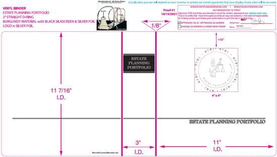 2" RING VINYL BINDER, ESTATE PLANNING PORTFOLIO, BURGUNDY/SILVER - WFML, PC