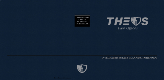 1-1/2" RING TURNED-EDGE BINDER, INTEGRATED ESTATE PLANNING PORTFOLIO, BLUE/SILVER - THEUS LAW OFFICE