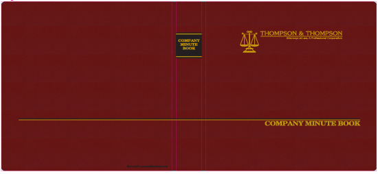1" RING TURNED-EDGE BINDER, COMPANY MINUTE BOOK, BURGUNDY/GOLD - THOMPSON & THOMPSON