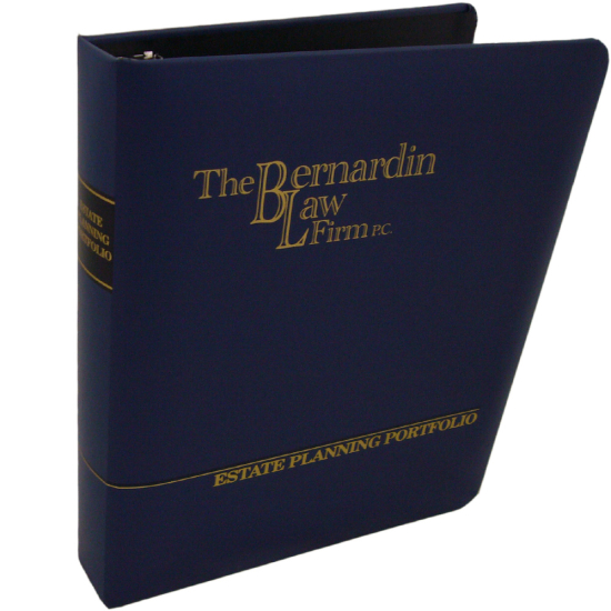 1" RING TURNED-EDGE BINDER, ESTATE PLANNING PORTFOLIO, BLUE/GOLD - BERNARDIN LAW FIRM