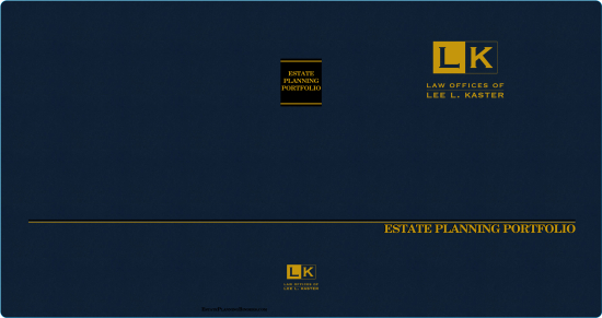 1" RING TURNED-EDGE BINDER, ESTATE PLANNING PORTFOLIO, BLUE/GOLD - LEE L. KASTER