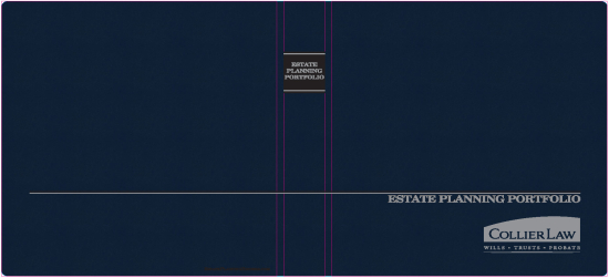 1" RING TURNED-EDGE BINDER, ESTATE PLANNING PORTFOLIO, BLUE/SILVER - COLLIER LAW