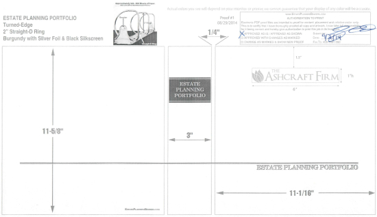 2" RING TURNED-EDGE BINDER, ESTATE PLANNING PORTFOLIO, BURGUNDY/SILVER - THE ASHCRAFT FIRM